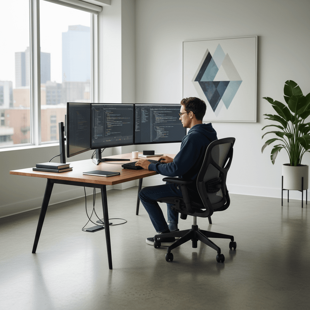 Software developer at work