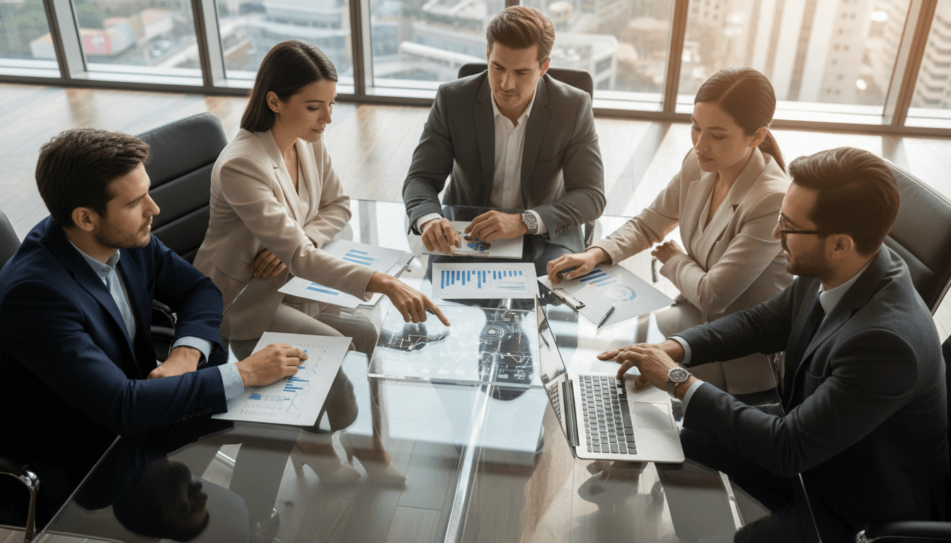 Business team collaborating on strategy